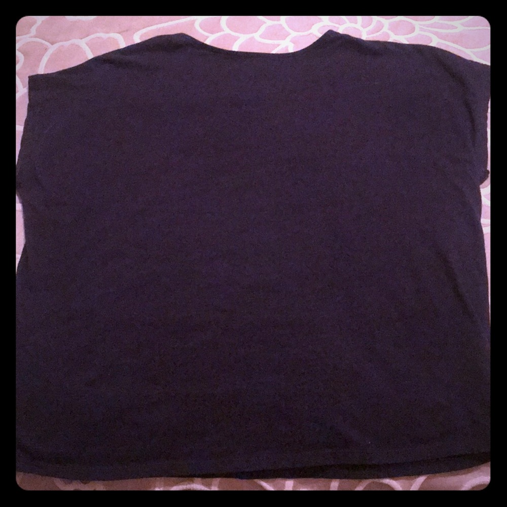 Beaded navy blue Forever 21 shirt - Picture 3 of 5